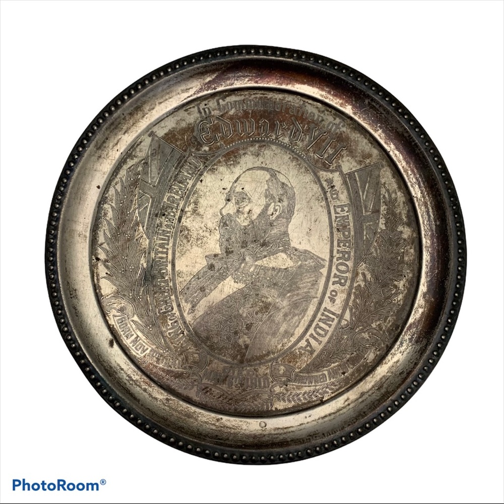King Edward VII Commemoration Silver Tray Rare